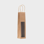 1 Bottle Kraft Gift Bag with Window